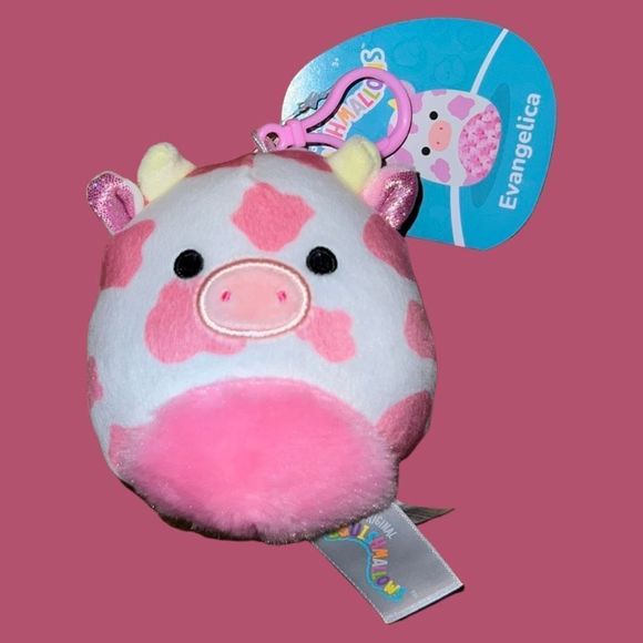 NWT Squishmallows Evangelica Clip
Valentine’s Day Pink Spotted Cow Fuzzy - Picture 1 of 2